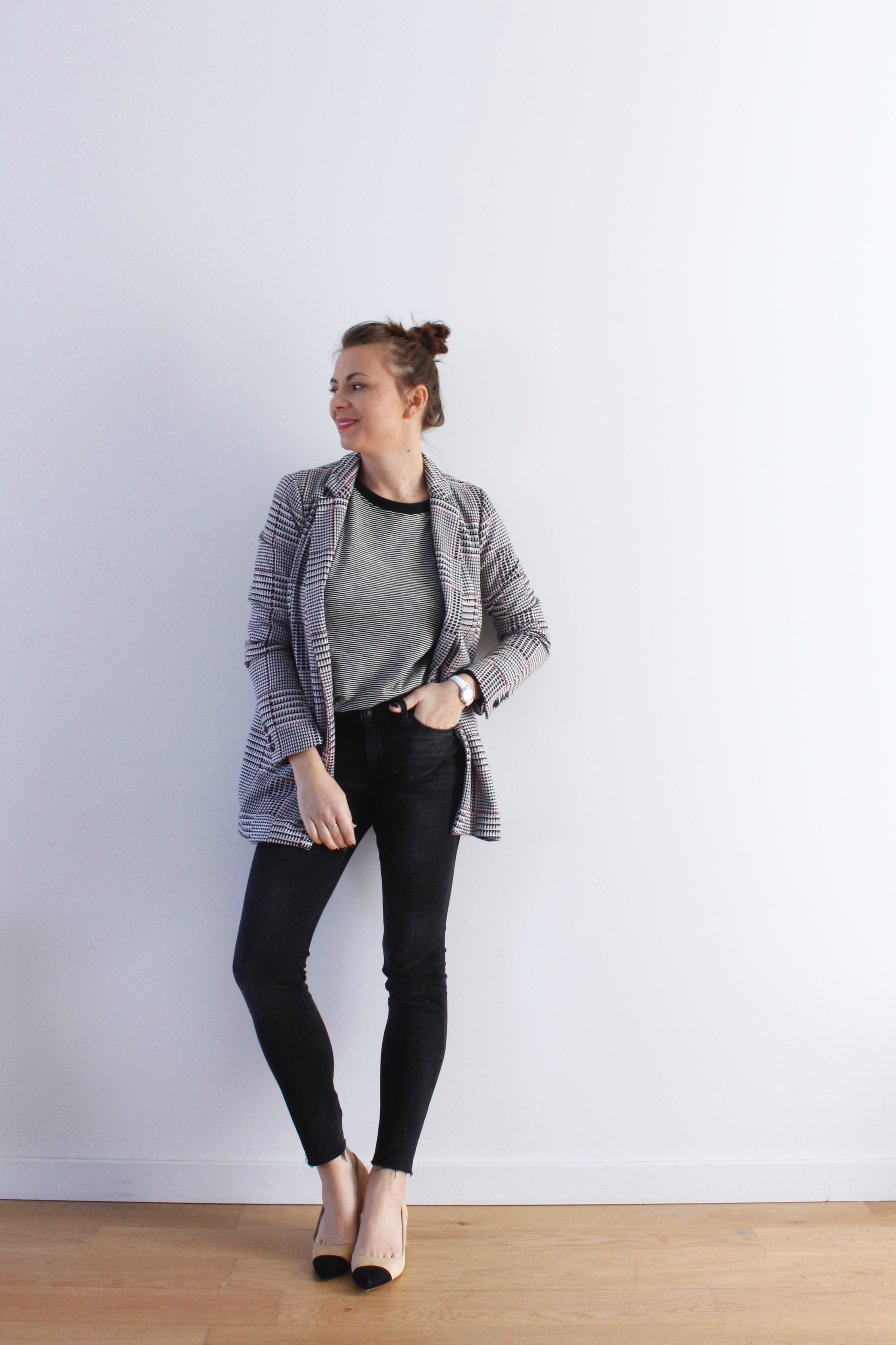 veste tartan noir et rouge 