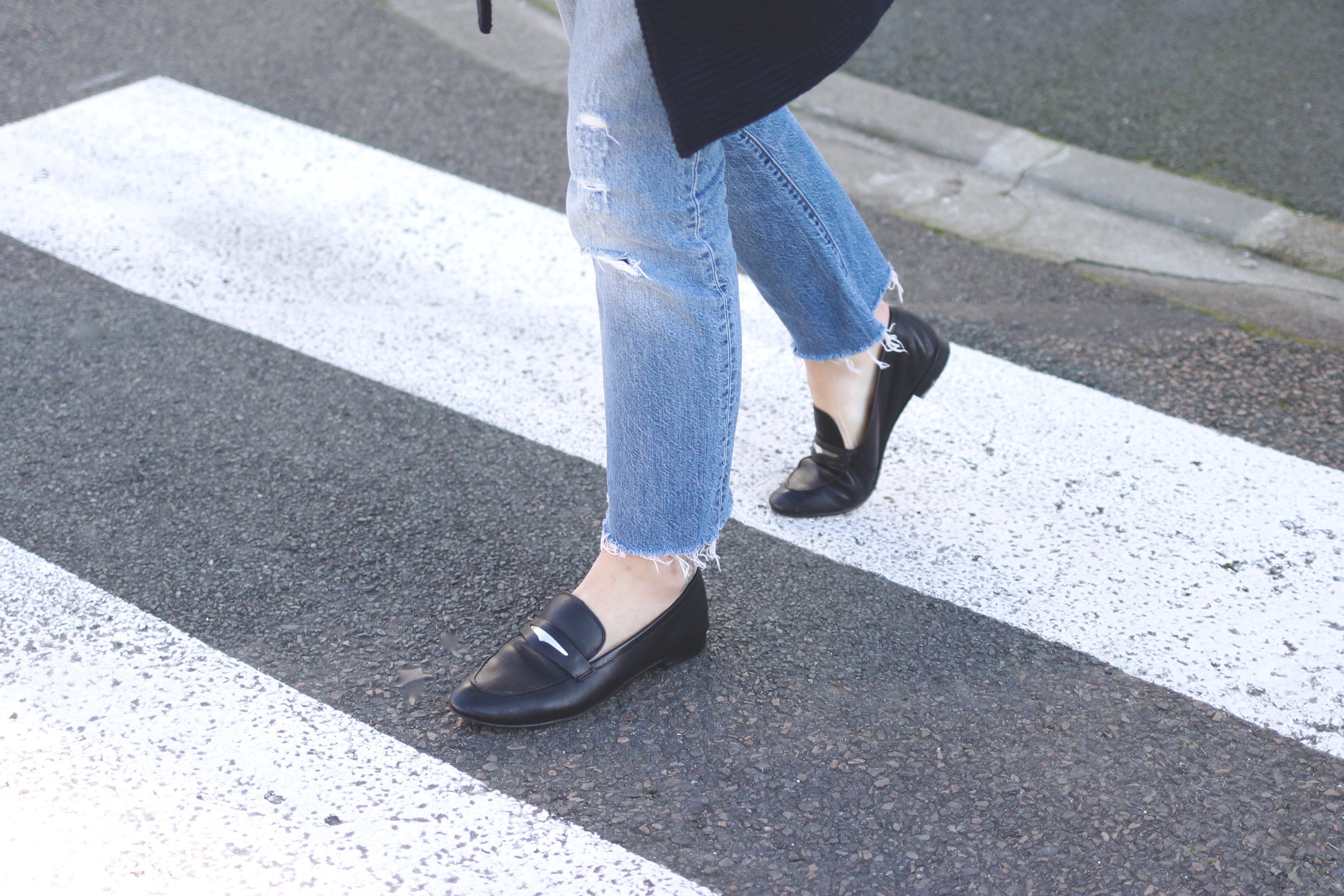 mocassin en cuir noir HetM
